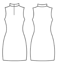 Front zipper high neck collared sheath dress